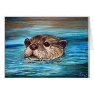 River Otter Painting Grußkarte