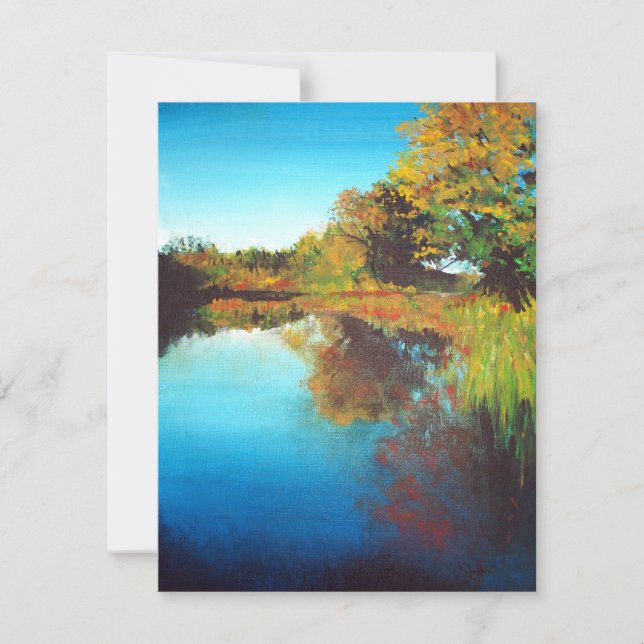 River Painting Art Blank Danke Karte (Vorderseite)