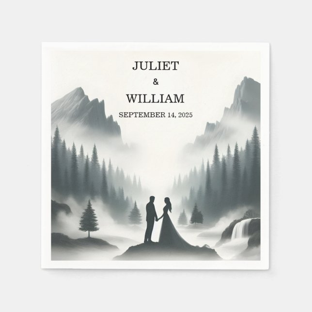 River Rain Cloud Nature Smoky Mountain Wedding Serviette (Vorderseite)