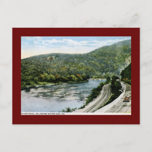River Road, Delaware Water Gap, PA Vintage auf Deu Postkarte