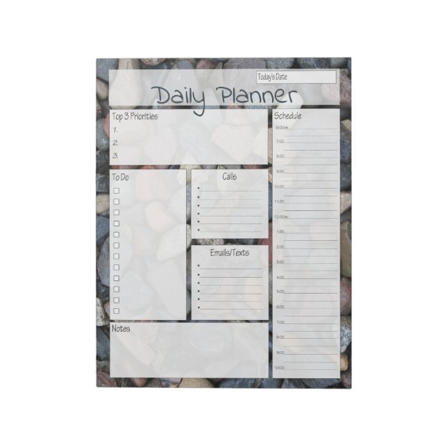 River Rock Daily Planer Pages Notizblock (Rotiert)