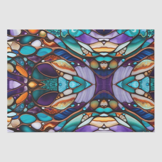 River Rock Pebbles verketteter Glass Look Seidenpapier (Vorderseite)