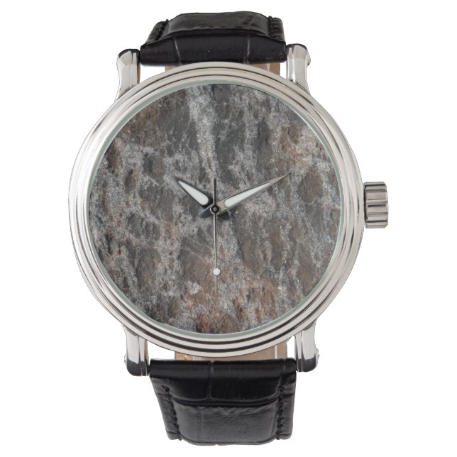 River Rock Textured Nature Stone Armbanduhr (Vorderseite)