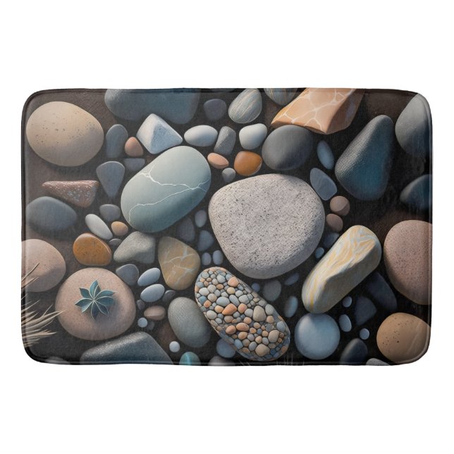 River Rocks 3D Graphic Badematte (Vorderseite)