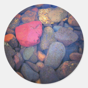River Rocks Runder Aufkleber
