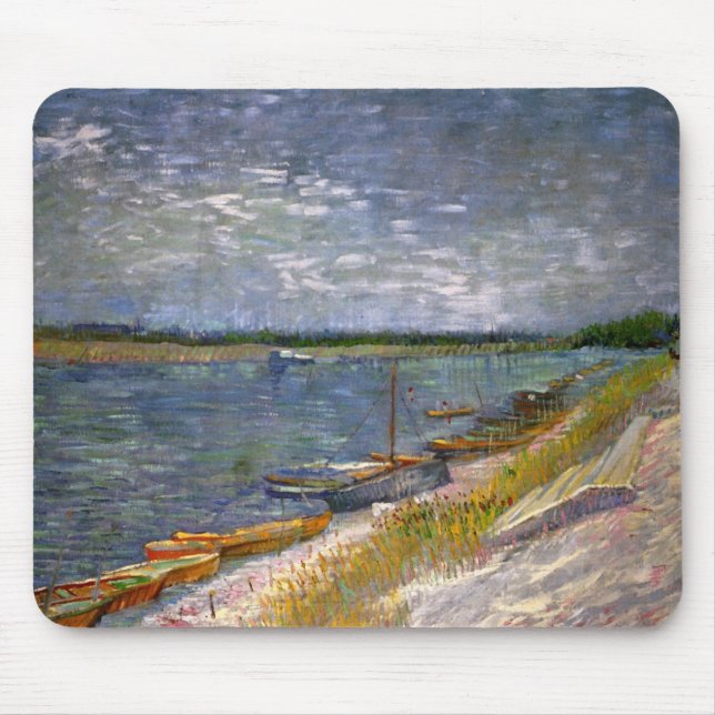 River & Rowing Boats Van Gogh Fine Art & Art Mousepad (Vorne)