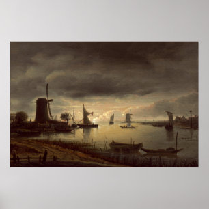 River Scene - Anthonie van Borssom Kunstposter Poster