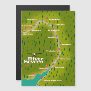 River Severn Wales England Reise Karte