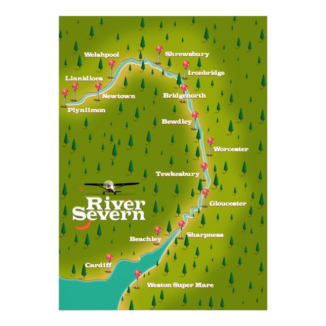 River Severn Wales England Reiseplan Fotodruck (Vorne)