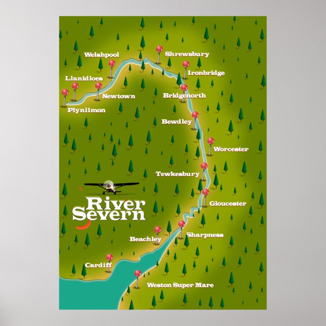 River Severn Wales England Reiseplan Poster (Vorne)