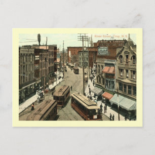 River St., Troy, New York Vintage Postkarte