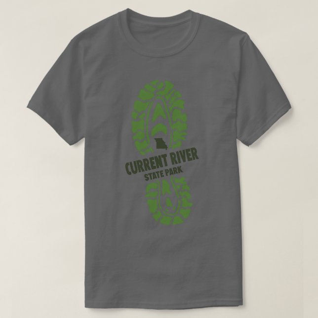 River State Park Missouri MO Hiking Boot T-Shirt (Design vorne)