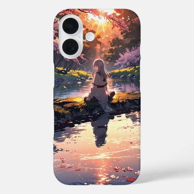 River Sunset Girl Case-Mate iPhone Hülle (Rückseite)