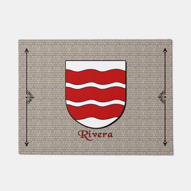 Rivera Historischer Schild auf Kobblestone Fußmatte (Vorderseite)