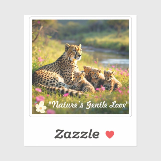 "Riverbank Haven for Cheetahs" Aufkleber (Blatt)