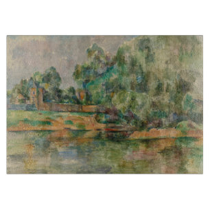Riverbank von Paul Cezanne Glass Cutting Board Schneidebrett