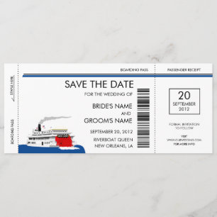 Riverboat Wedding Save the Date Cards