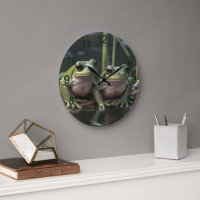 Riverbound Wonders: Zwei plump Green Frogs By Rive