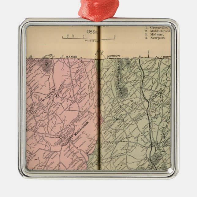 Riverheads, Augusta County Ornament Aus Metall (Vorne)