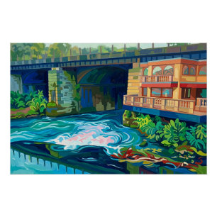 Rivers Meet: Ryburn und Calder bei Sowerby Bridge Poster