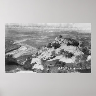 Riverside, CA Berg Rubidoux Luftansicht Poster