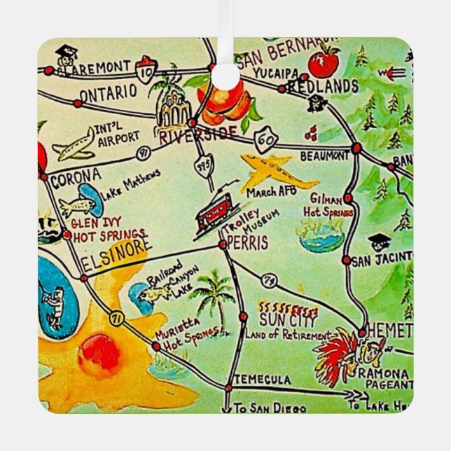 Riverside CA Colorful Ornament (Vorderseite)