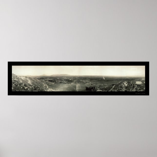 Riverside CA Panorama Foto 1907 Poster (Vorne)