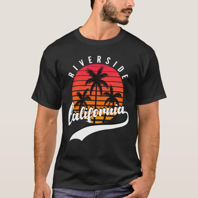 Riverside, California Retro Sunset Men's T - Shirt (Vorderseite)