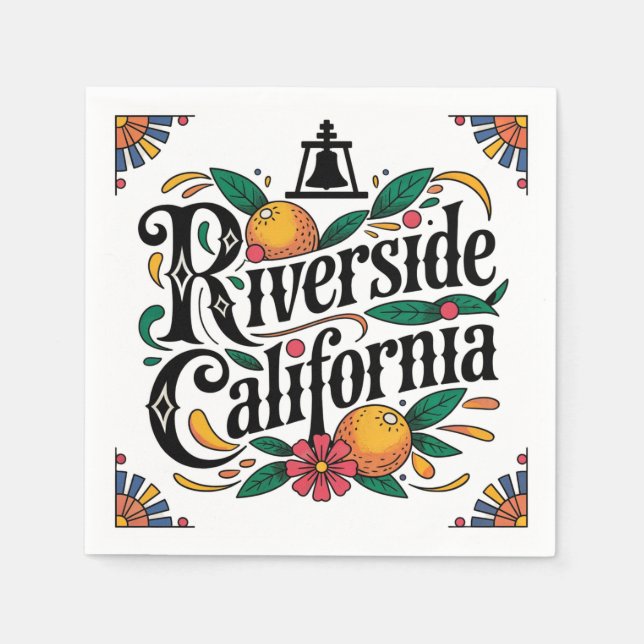 Riverside California Serviette (Vorderseite)