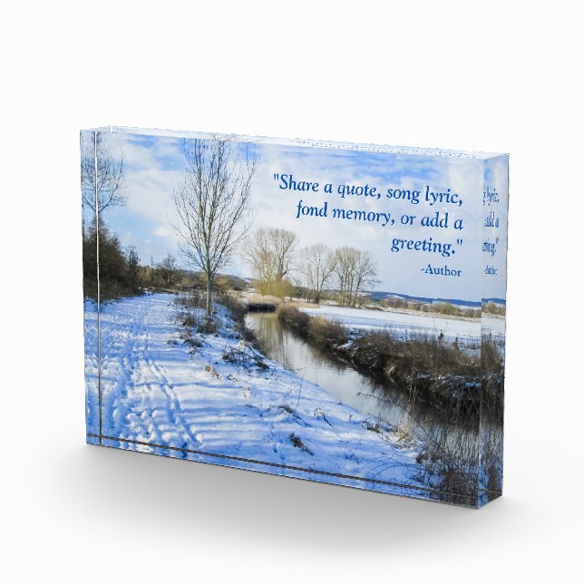 Riverside English Winter Walk - Personalisiert Fotoblock (Rechts)