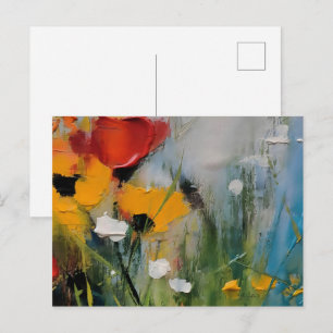 Riverside – Expressiver abstrakter Wiesenbereich Postkarte