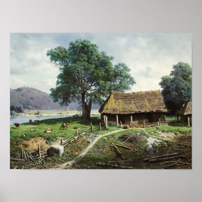 Riverside Farmstead, 1858 Poster (Vorne)