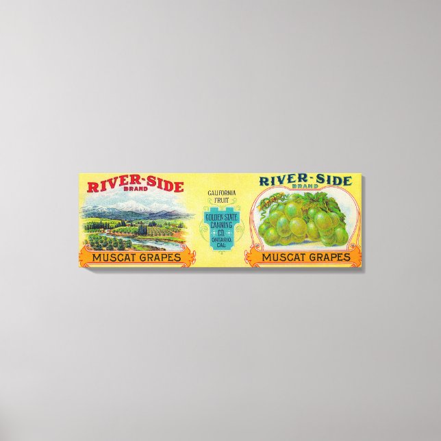 Riverside Grape LabelOntario, CA Leinwanddruck (Vorderseite)
