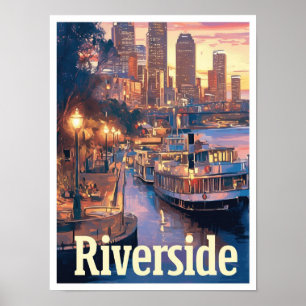 Riverside Kalifornien USA Kunst Vintage Reise Poster