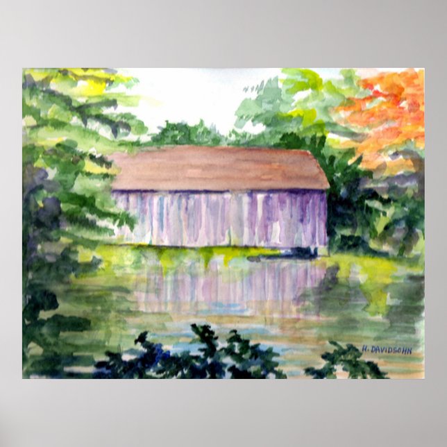 "RIVERSIDE REFLEKTIONEN" - KUNST - HARRIET DAVIDSO POSTER (Vorne)