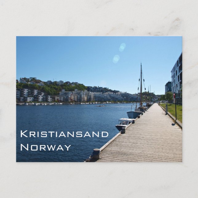 Riverside View in Kristiansand, Norwegen Postkarte (Vorderseite)