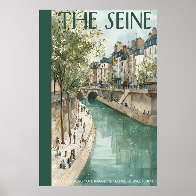 Riverside Walkway Poster  City Canal, Bridge View (Vorne)