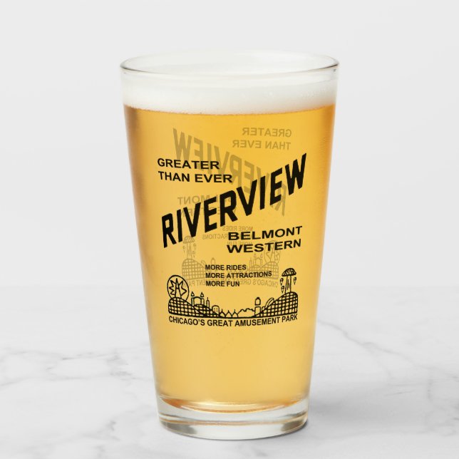 Riverview Amusement Park, Chicago, IL 1904-1967 Glas (Vorne (Gefüllt))