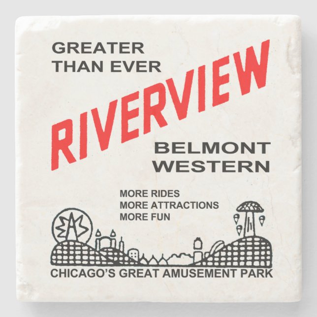 Riverview Amusement Park, Chicago, IL 1904-1967 Steinuntersetzer (Vorderseite)