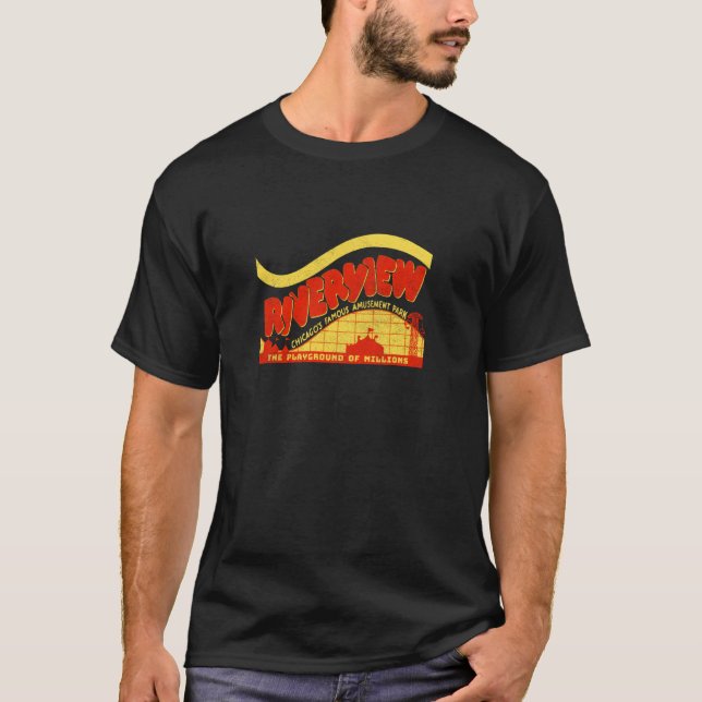 Riverview Chicagos berühmter Vergnügungspark Retro T-Shirt (Vorderseite)