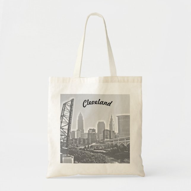Riverview Cleveland B&W Tote Bag Tragetasche (Vorne)