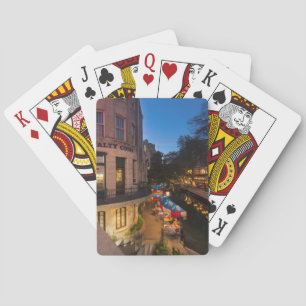 Riverwalk bei Dämmerung im Stadtzentrum von San An Spielkarten