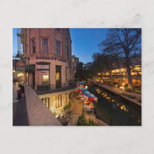 Riverwalk in der Abenddämmerung im Zentrum von San Postkarte