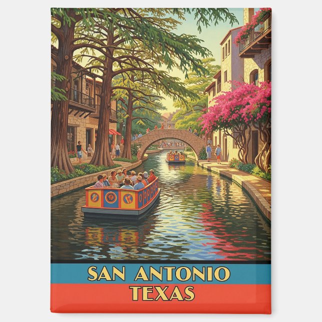 Riverwalk San Antonio Texas Travel Magnet (Vorderseite)
