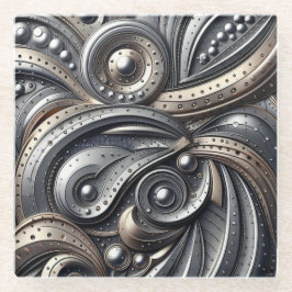 riveted metal curves glasuntersetzer