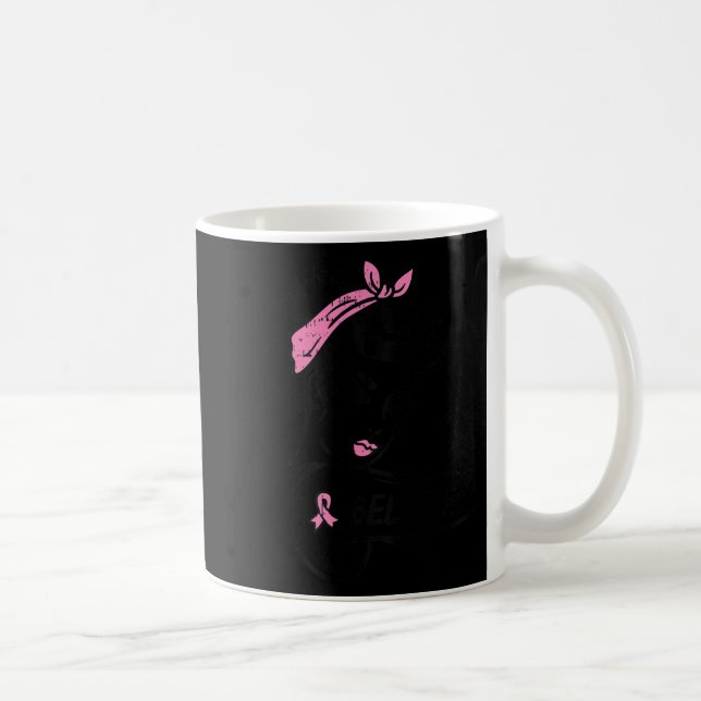 Riveter glaubt Pink Ribbon Brustkrebs Auswarenes Kaffeetasse (Rechts)