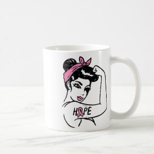 Riveter Hope Fighting Breast Cancer Awareness Wome Kaffeetasse