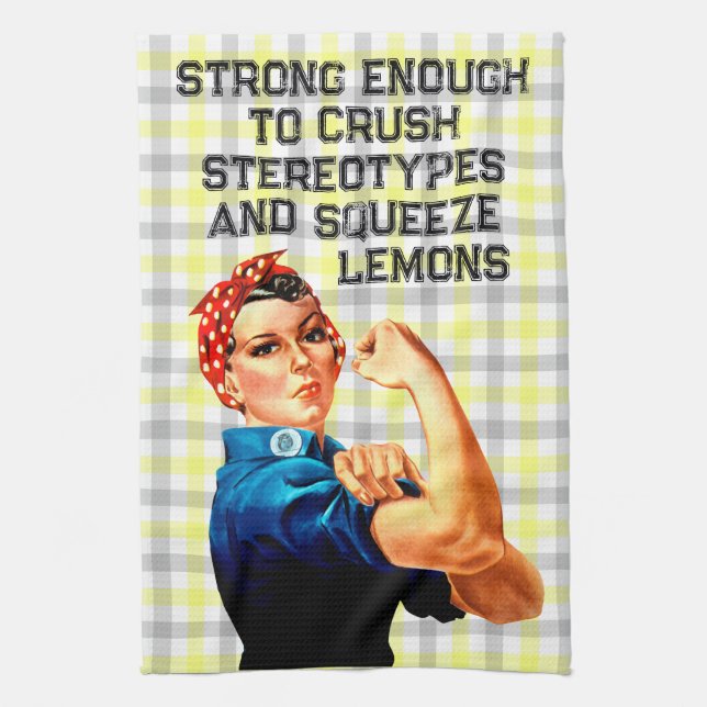 Riveter-Limonen-Gingham  Geschirrtuch (Vertikal)