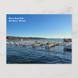 Riviera Beach Docks am Genfersee Wisconsin Postkarte