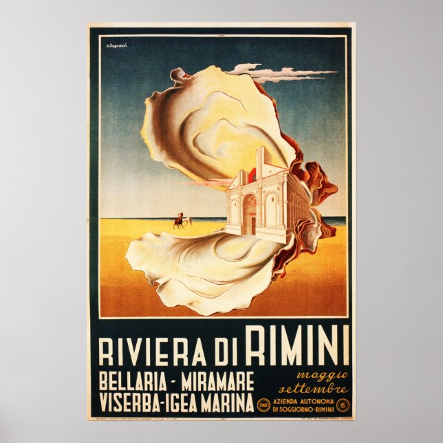 Riviera di Rimini Vintag ITALIEN Reisen Poster (Vorne)